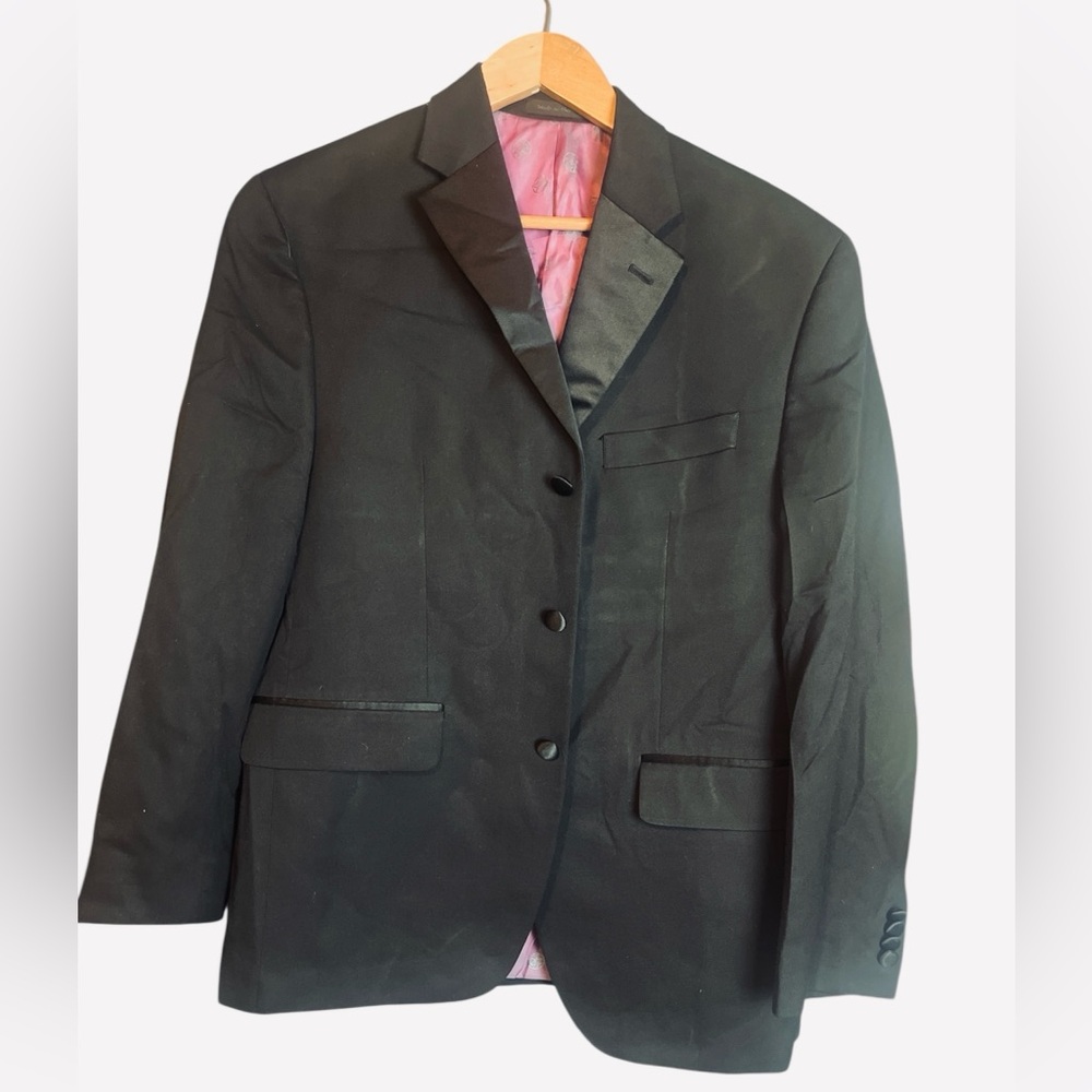 Sean John Black Men's Blazer with Pink Lining Size 38S